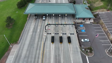 american flag at interstate toll plaza