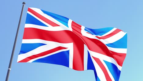 british flag video - 3d union flag loop footage at day light