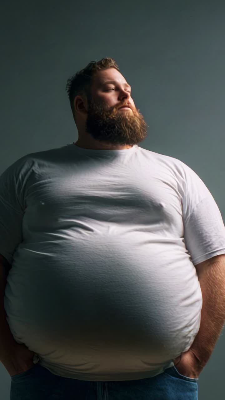 Capturing the Essence of Confidence: A Portrait of a Man with a Bold Presence and Distinctive Style in a Minimalistic Setting