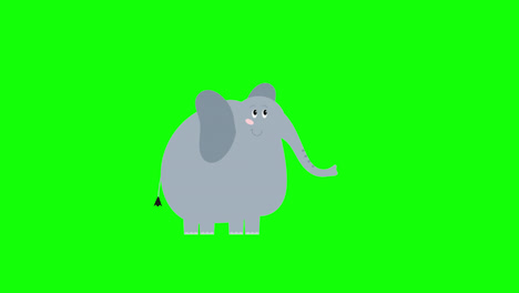 Cartoon-Elefant-Symbol-Loop-Animationsvideo,-Transparenter-Hintergrund-Mit-Alphakanal.