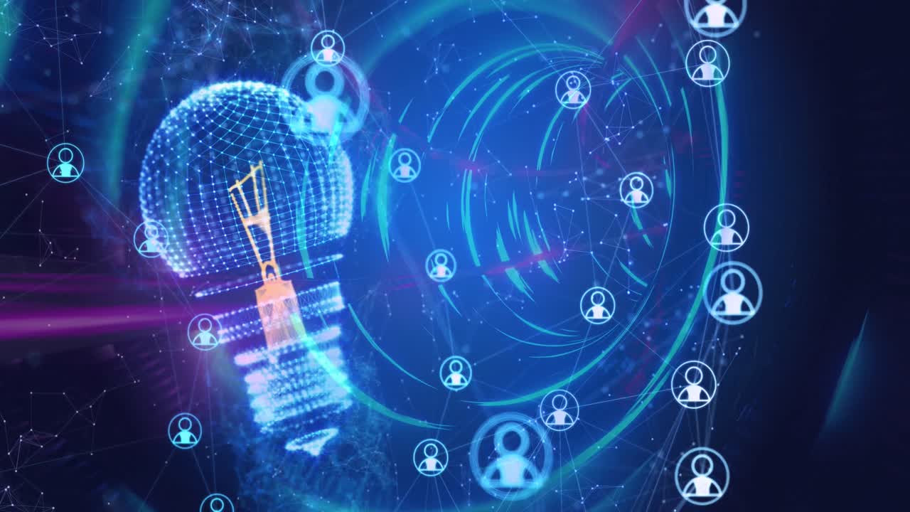 전구의 애니메이션, 채트 ⁇  아이콘과의 연결 및 데이터 처리