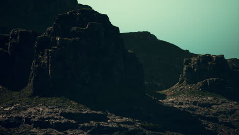 mountain range with rocky cliffs