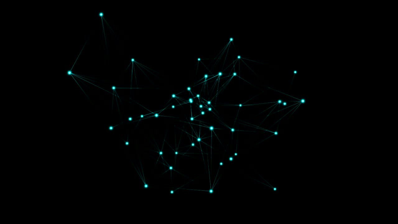 Abstract polygonal space with low poly in darkness. Background with connecting dots and lines. Connection structure. 3d render