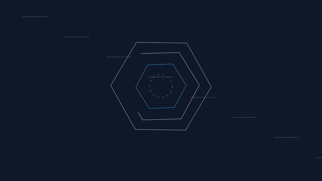 Abstract Geometric Hexagon Animation with Pulsing Lines