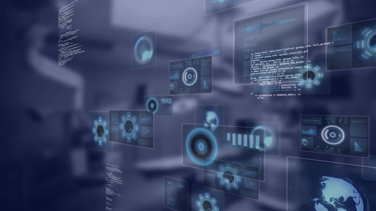 스크린을 통해 과학 데이터 처리의 애니메이션