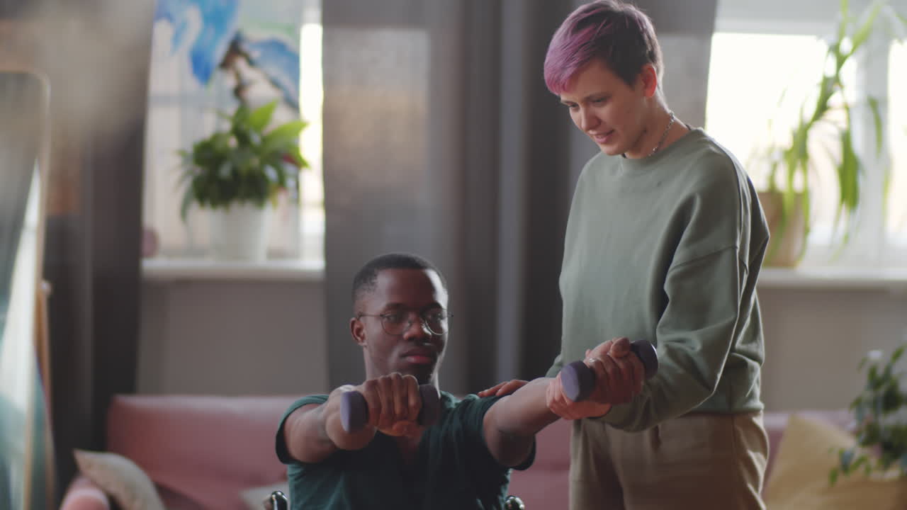 sesión de fisioterapia en el hogar