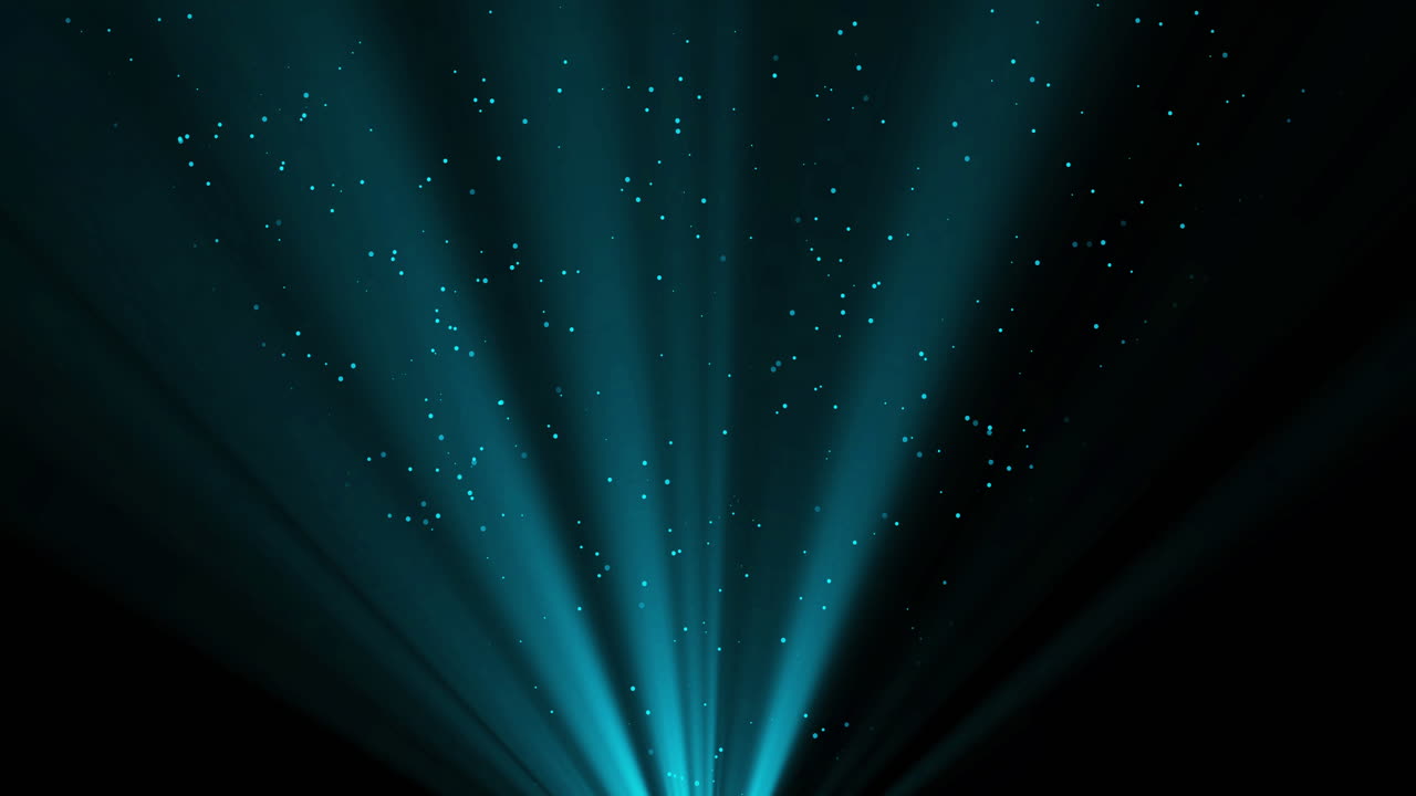 animación de confeti que cae y rayos de luz sobre un fondo negro