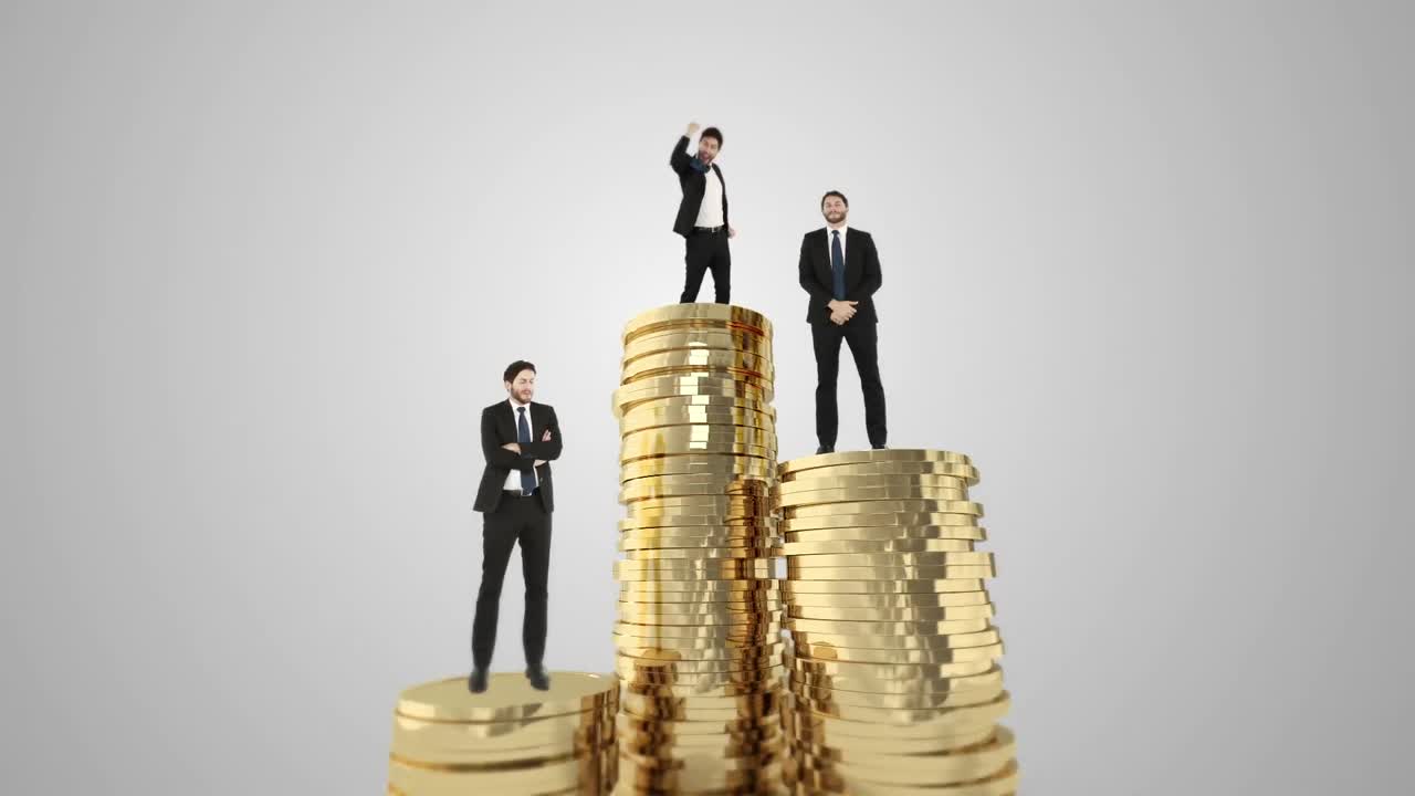 video compuesto de un hombre de negocios en el podio