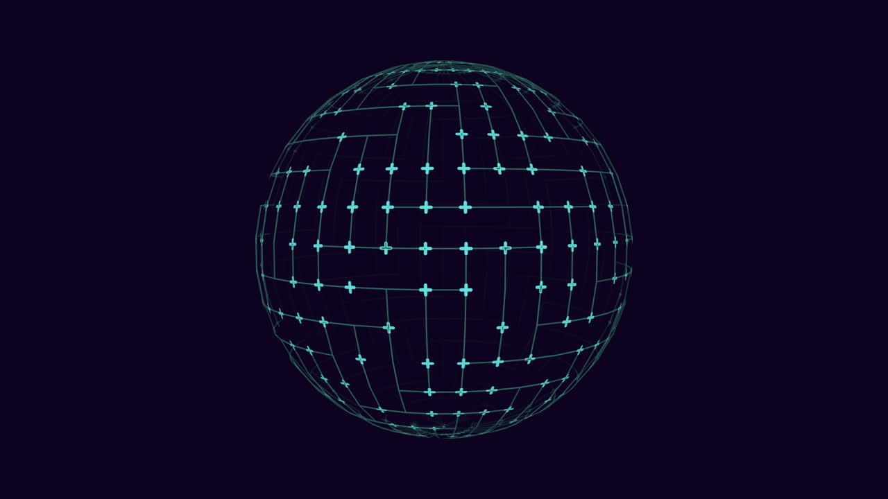 abstracto esfera 3d cuadrícula intrincada de líneas y puntos en monocromático con resaltos verdes