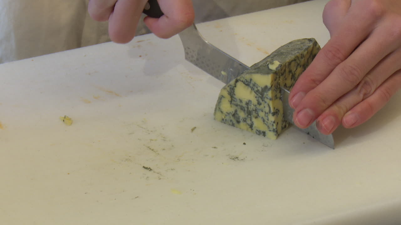 Cutting Blue Cheese