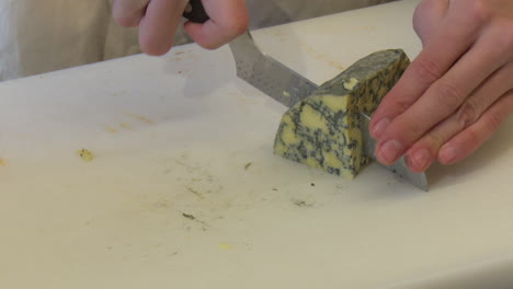 cutting blue cheese