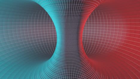 abstract 3d geometric tunnel with blue and red gradient