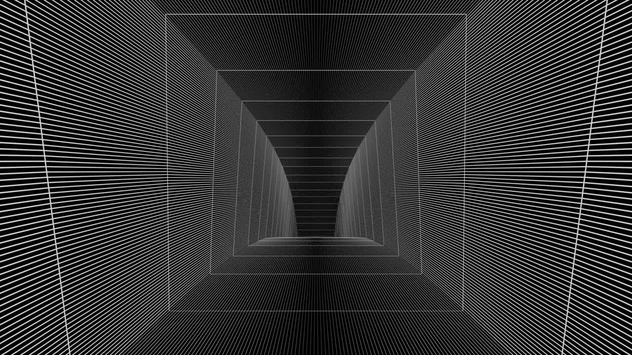 tubo, largo túnel oscuro con luz futurista.