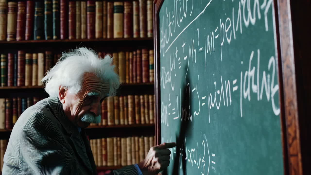 Einstein in his study
