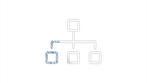 icono de red en estilo de dibujo a mano. gráficos de movimiento