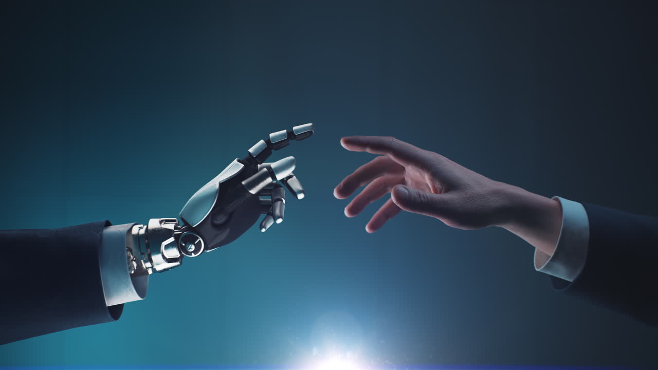 interacción entre el robot y la mano humana