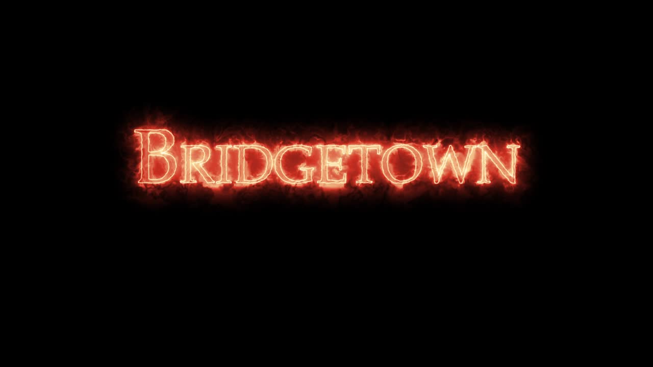 Bridgetown written with fire. Loop
