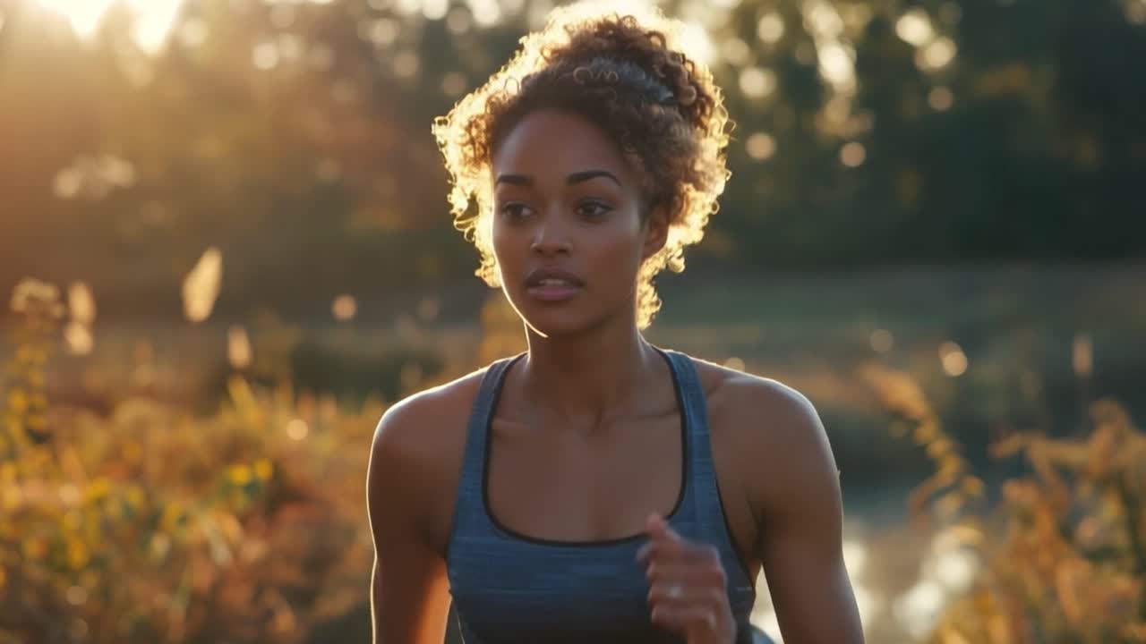 mujer corriendo al aire libre