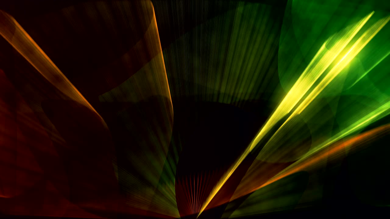 rayos de luz de neón rojo y verde parpadean y brillan en un bucle sin costuras