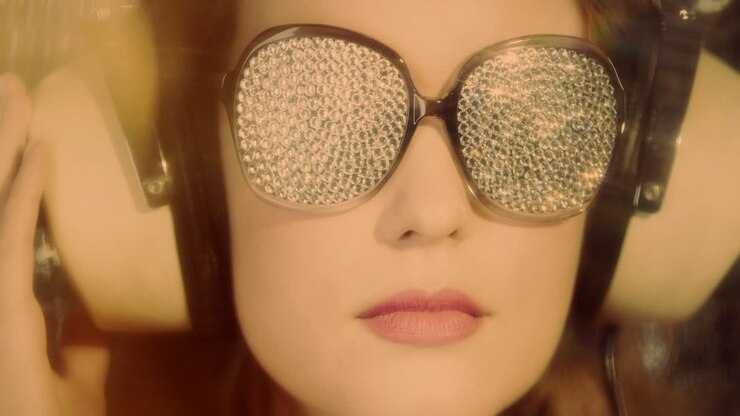 Woman Disco Glasses 4K 13