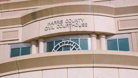 establishing shot of the harris county civil courthouse building