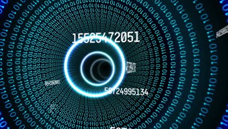 animation of numbers changing and binary coding in cycles