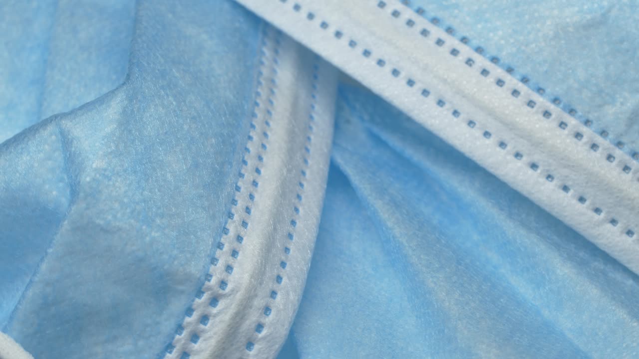 máscara de protección azul desechable médica de textura, coronavirus covid-19