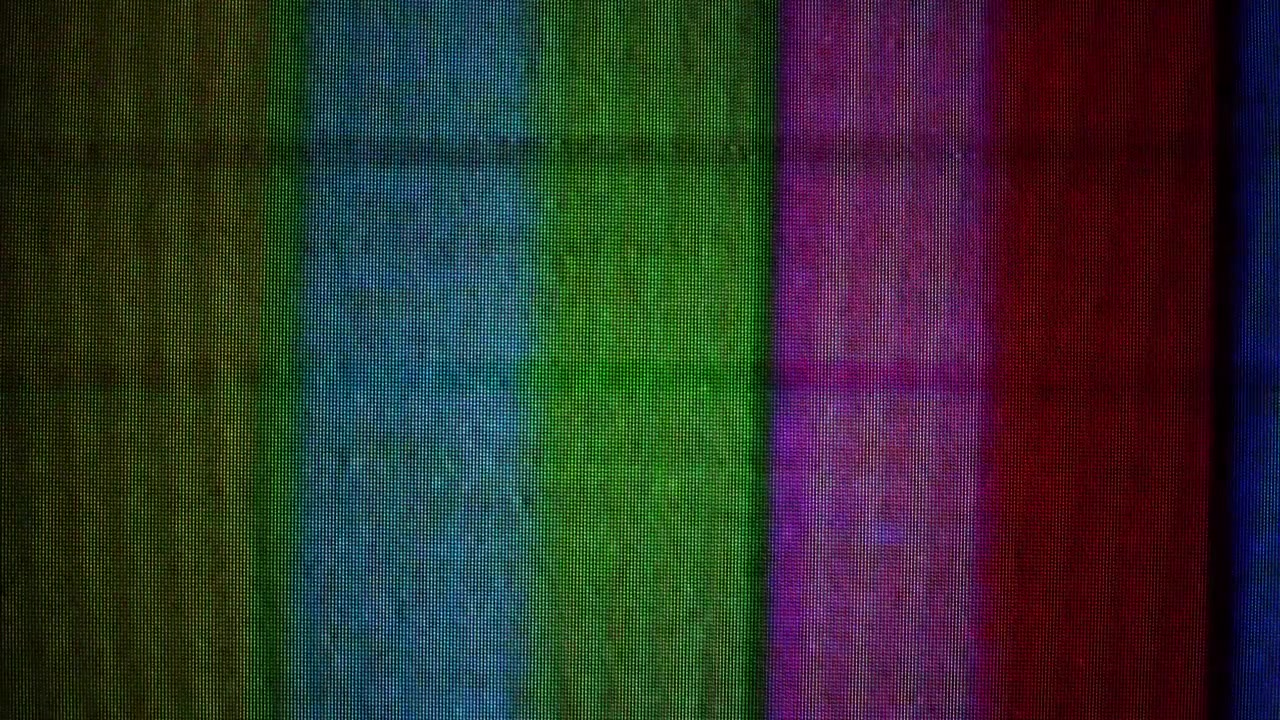 Retro TV Color Bars Test Pattern with Static Noise