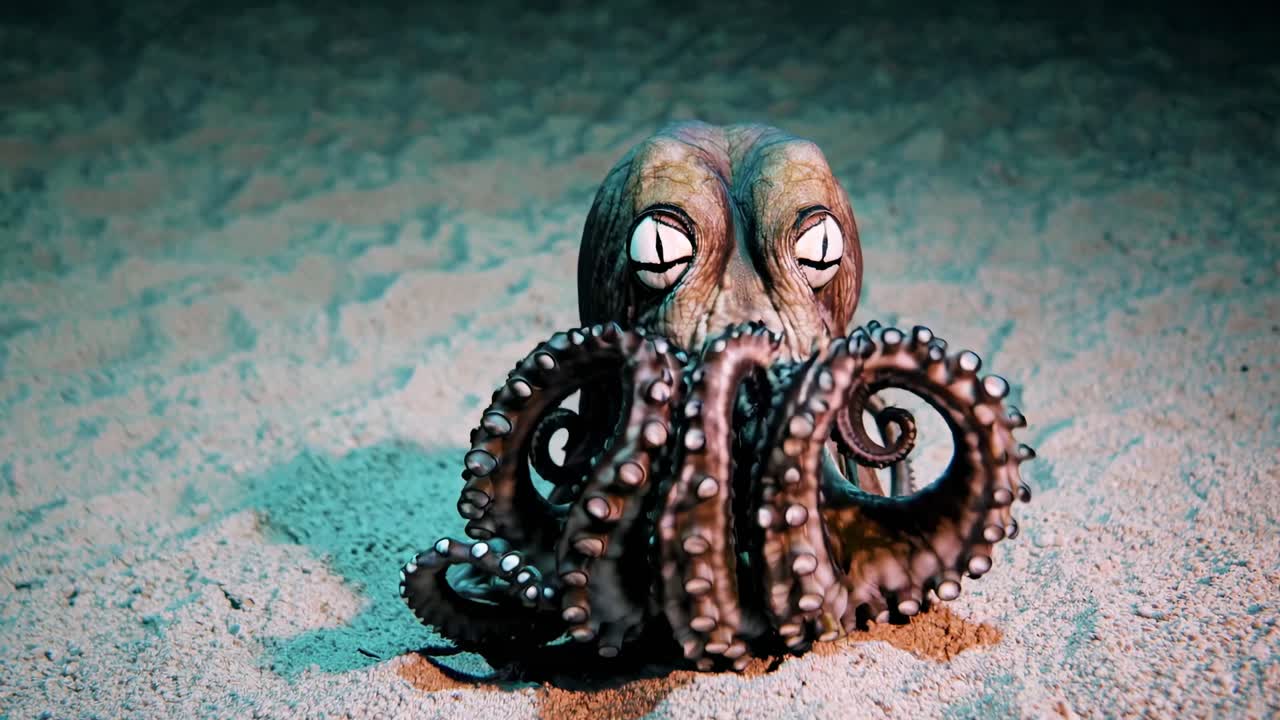 Octopus in its Underwater Habitat