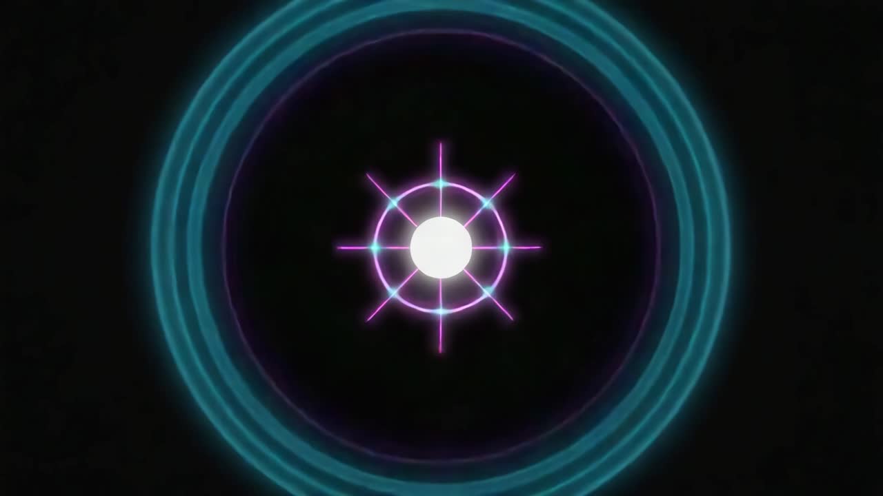 Glowing Neon Geometric Core