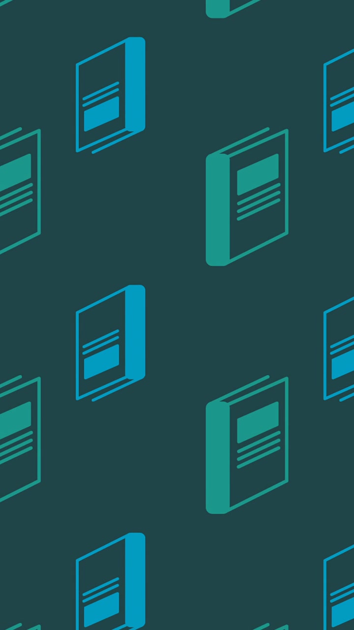 Animation of school items icons moving on green background