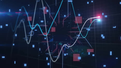 Animación-Del-Procesamiento-De-Datos-Financieros-Sobre-El-Fondo-De-La-Placa-De-Circuito