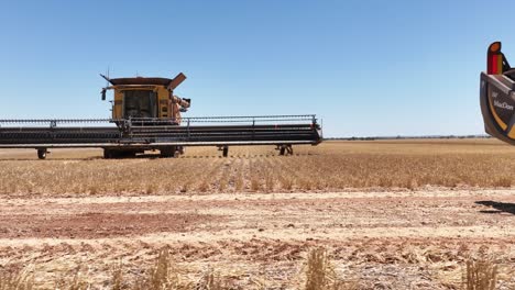 este material captura la sinergia de la tecnología agrícola moderna, mostrando el papel esencial de los frentes de cabecera en el proceso de cosecha de trigo