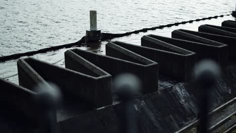 dark dramatic shot of a reservoir water treatment system