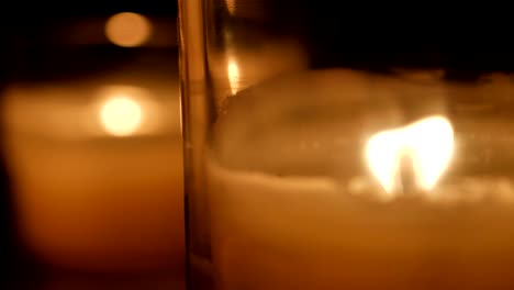 close up candles flickering