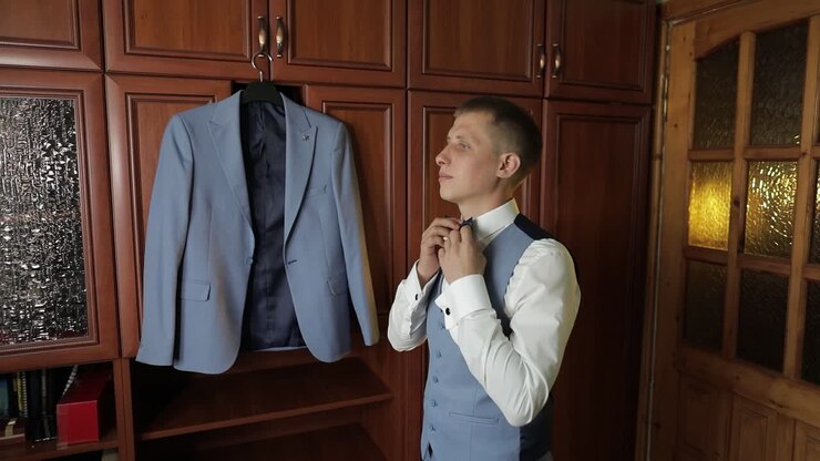 Lo sposo si prepara per il matrimonio