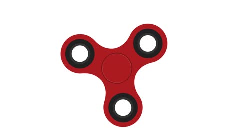 red hand spinner spins on a white background. a toy for concentration. motion graphics.