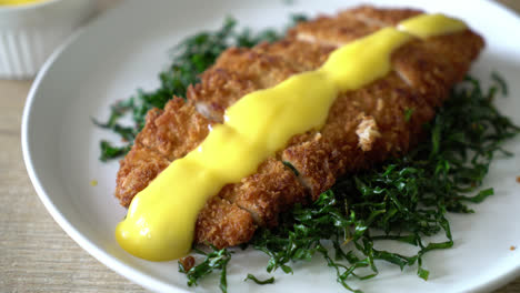 fried chicken breast with lemon lime sauce