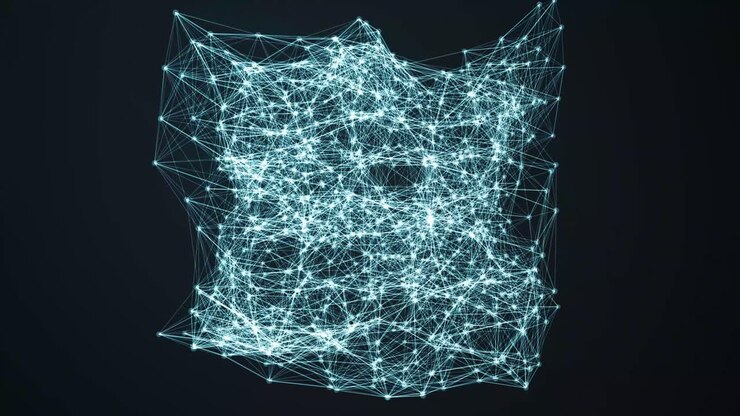 Digital Background With Dots And Lines - Big Data Visualization