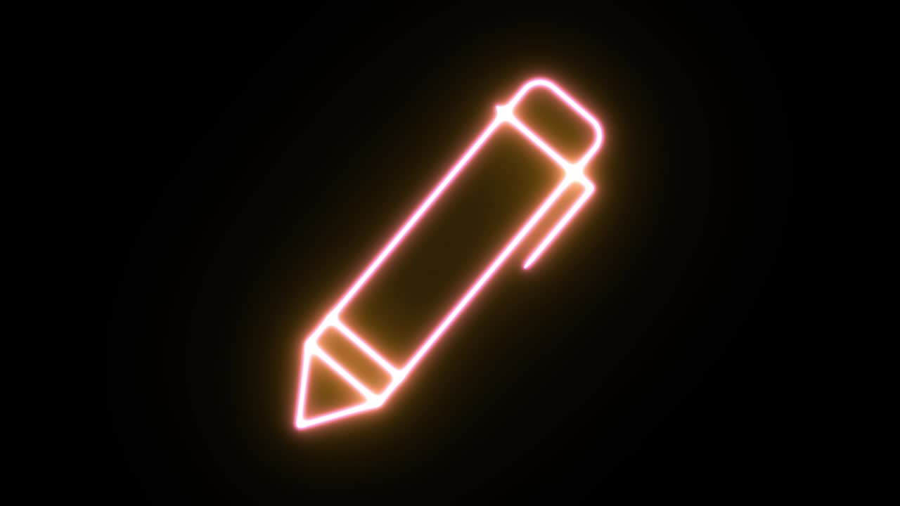 animación de icono de luz de neón. fondo negro 4k uhd.