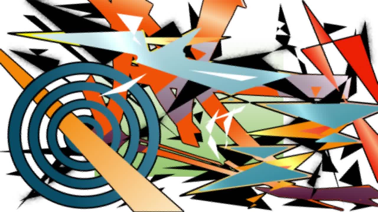animación de gráficos geométricos en movimiento coloridos sobre fondo blanco