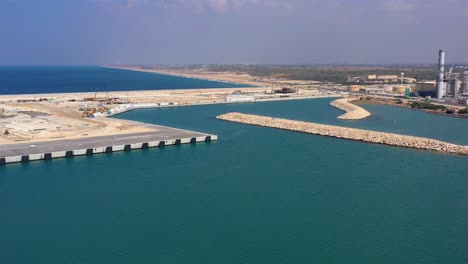 port construction site aerial view