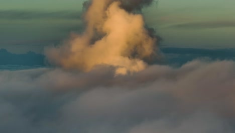 cinematic aerial drone shot of epic cloud formation