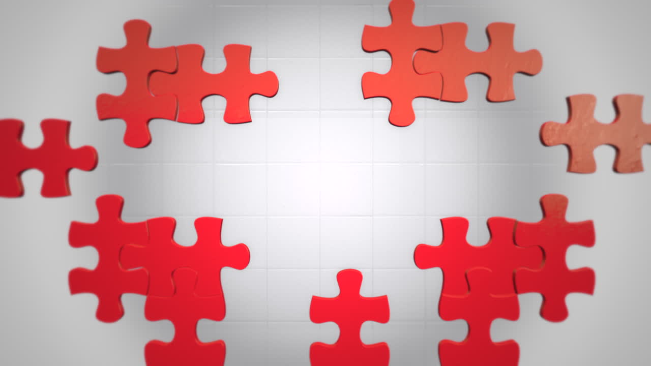 motion rojo piezas de rompecabezas de fondo abstracto