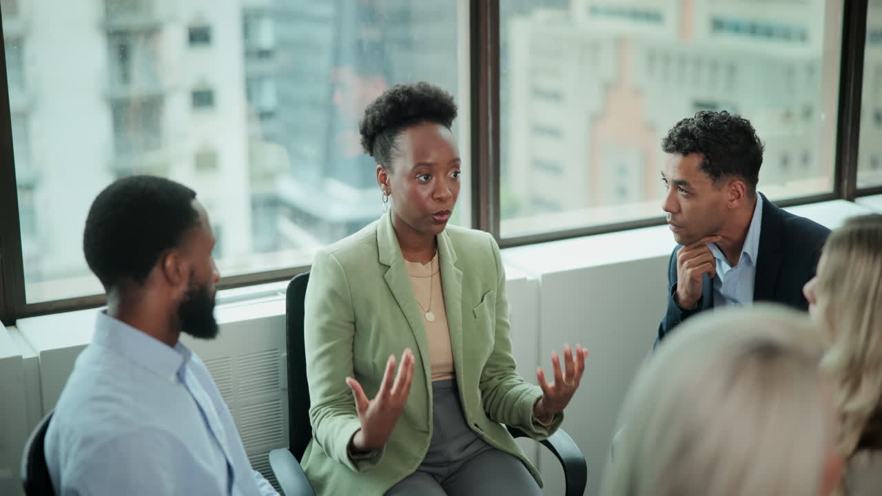 Diverse team collaborating in a modern office setting