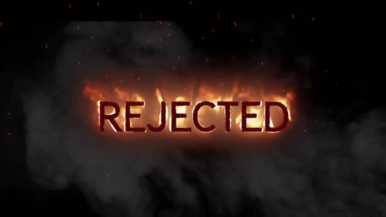 검은 바탕에 오렌지색 불꽃 텍스트의 애니메이션이 거부되었습니다.