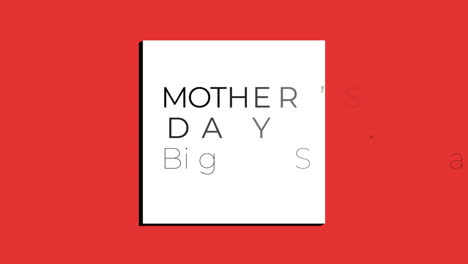 Muttertag-Und-Großer-Verkaufstext-Im-Rahmen-Auf-Modischem-Rotem-Farbverlauf