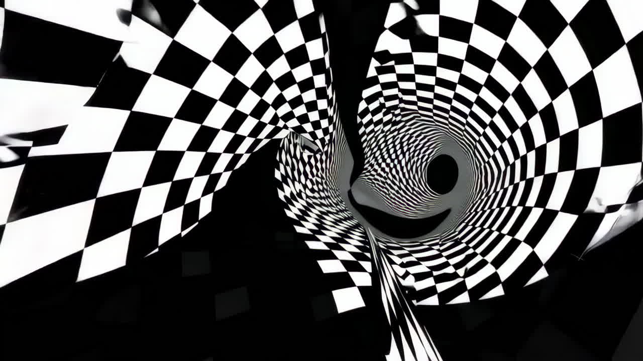 Abstract Black and White Checkerboard Visuals
