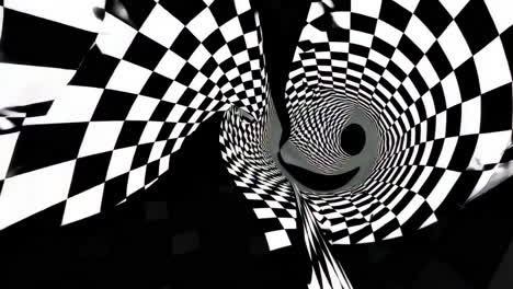 abstract black and white checkerboard visuals