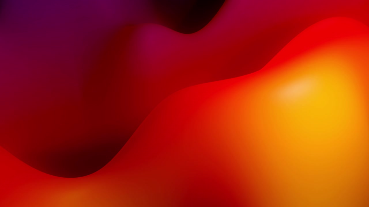 4k bucle sin costuras con fluidos abstractos gradientes rojos y amarillos, superficie ondulada de brillo interno. hermosos gradientes de color como fondo líquido abstracto, animación suave. 3d en estilo moderno plano agradable 5